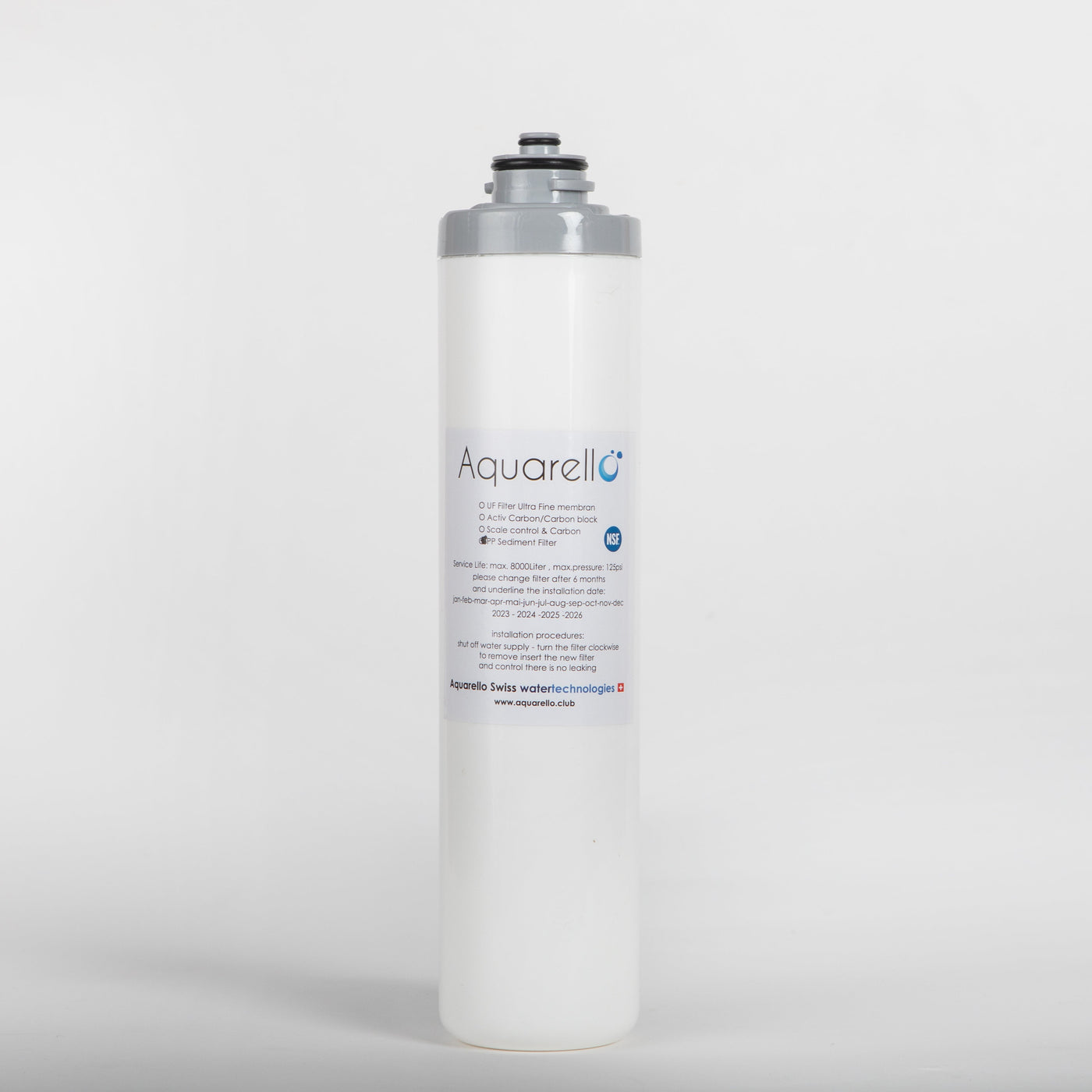 Aquarello 2-stufiger Aktivkohlefilter für hartes Wasser und Kalkentfernung
