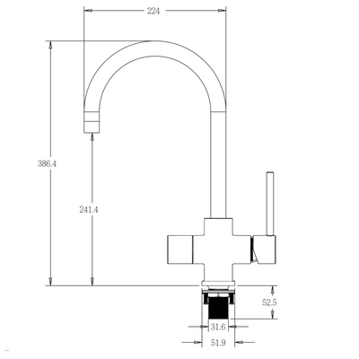 Einfache Installation des FLOW5 Aquarello 5-Wege-Wasserhahns – Untertisch-Montage mit allen notwendigen Materialien