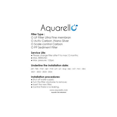 Aquarello 2-Stufen Wasserfilter kompatibel mit SODA, WAVE, FLOW und PURE Geräten