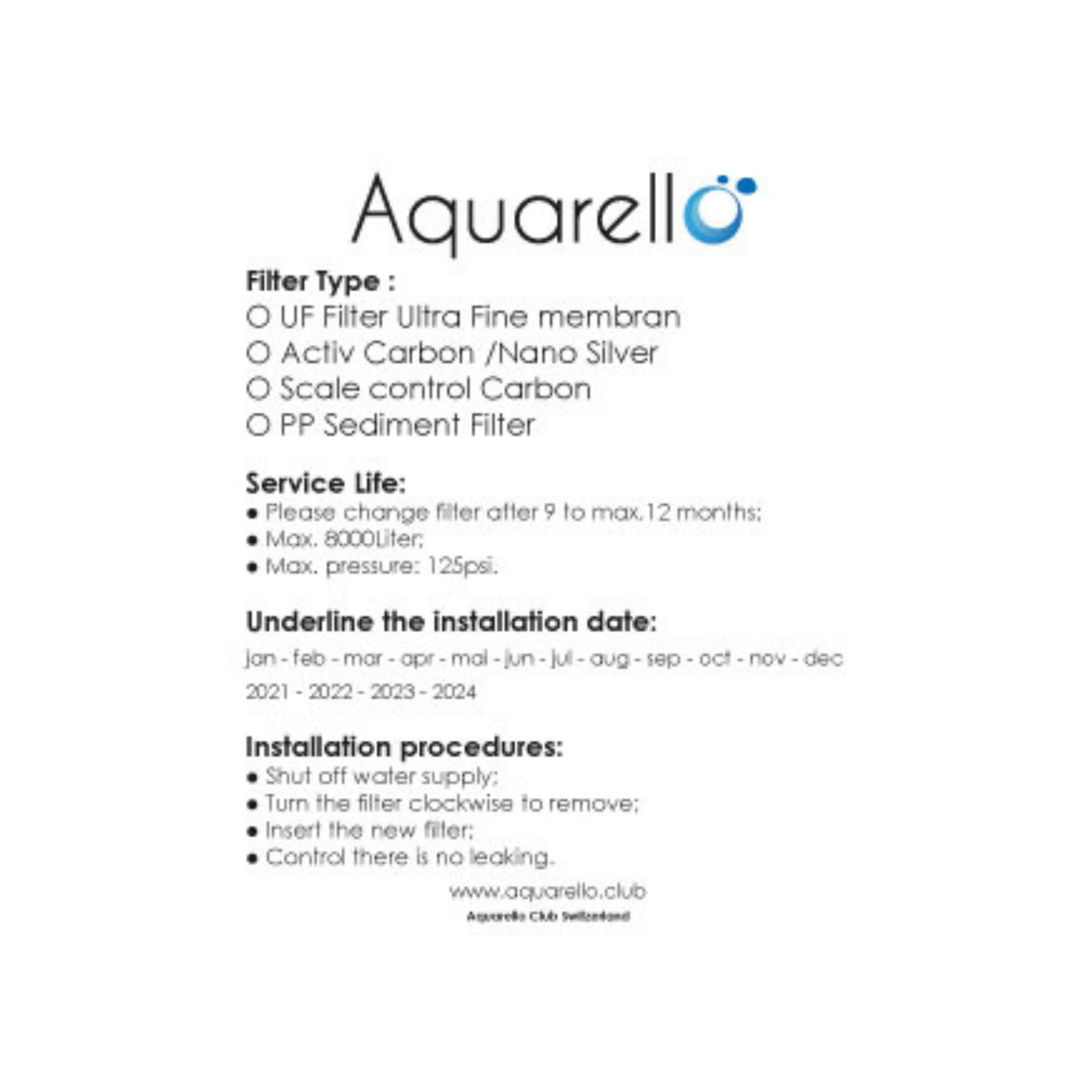 Aquarello UF-Filter 4 Zoll mit Hohlfaser-Ultrafiltrationstechnologie