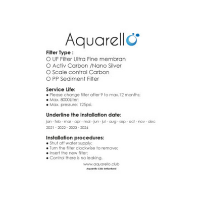 Aquarello 2-stufiger Aktivkohlefilter zur Verbesserung der Wasserqualität und Geschmack