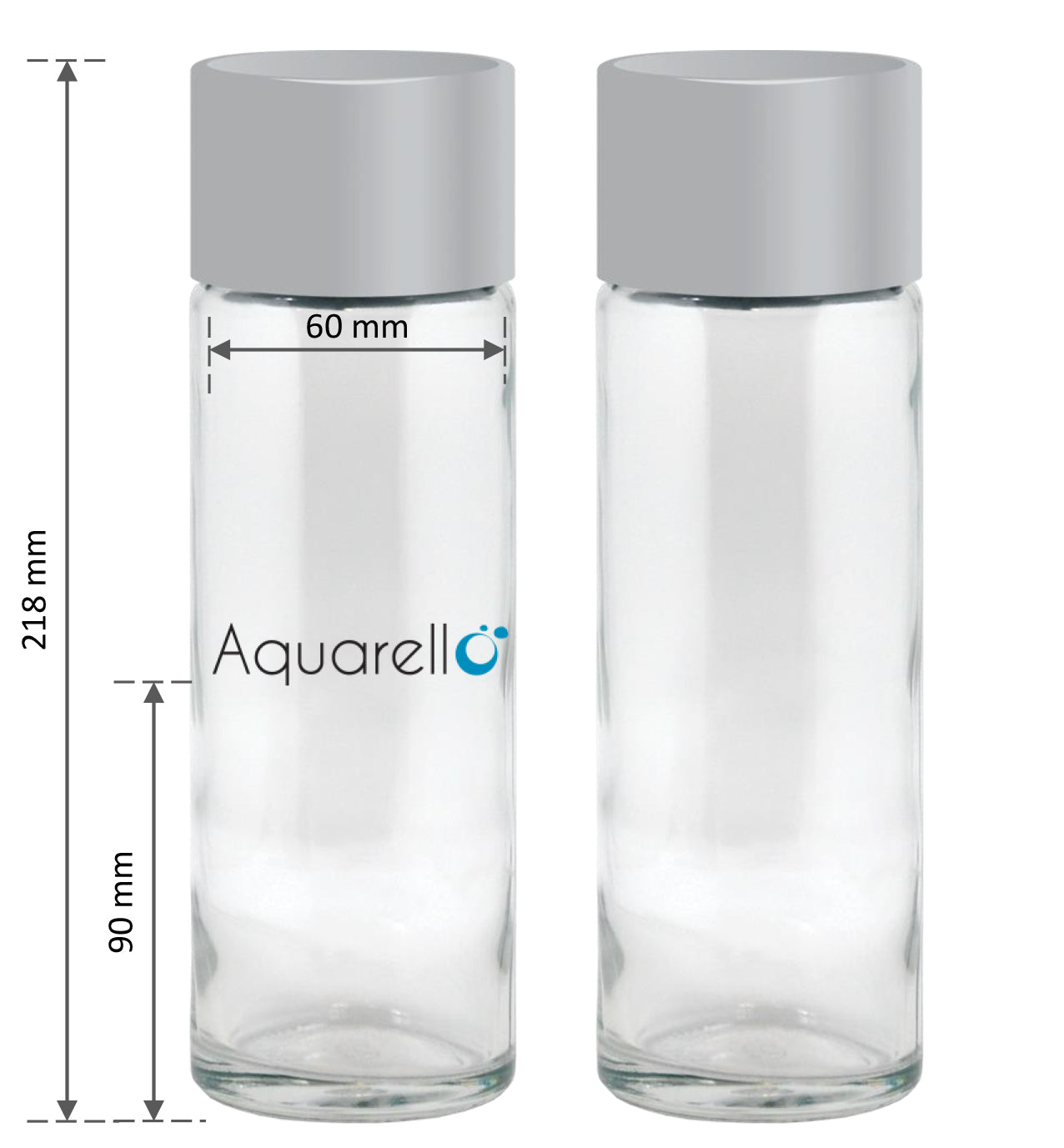Glasflasche 50cl  - Aquarello Glasflasche MODEL2