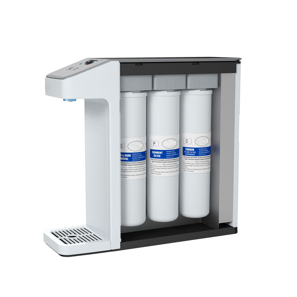 PURE3 - Auftisch-Wasserfilter mit 3 Filtern und UV-desinfektion